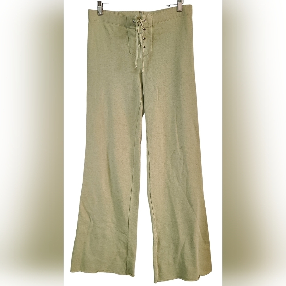 Vintage Y2K Grassroots Light Faded Green Women's Lace Up Sweatpants Size 2